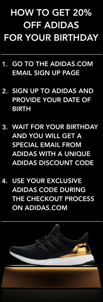 how to get 20% off Adidas discount on your birthday 